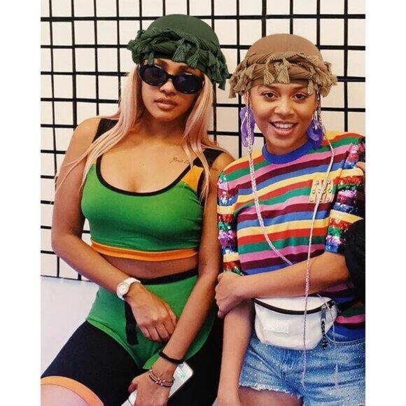 ⚡Men Women Colorful Tassel Black Satin Head Wraps Skull Cap Braid Beanie Turban - Picture 8 of 9